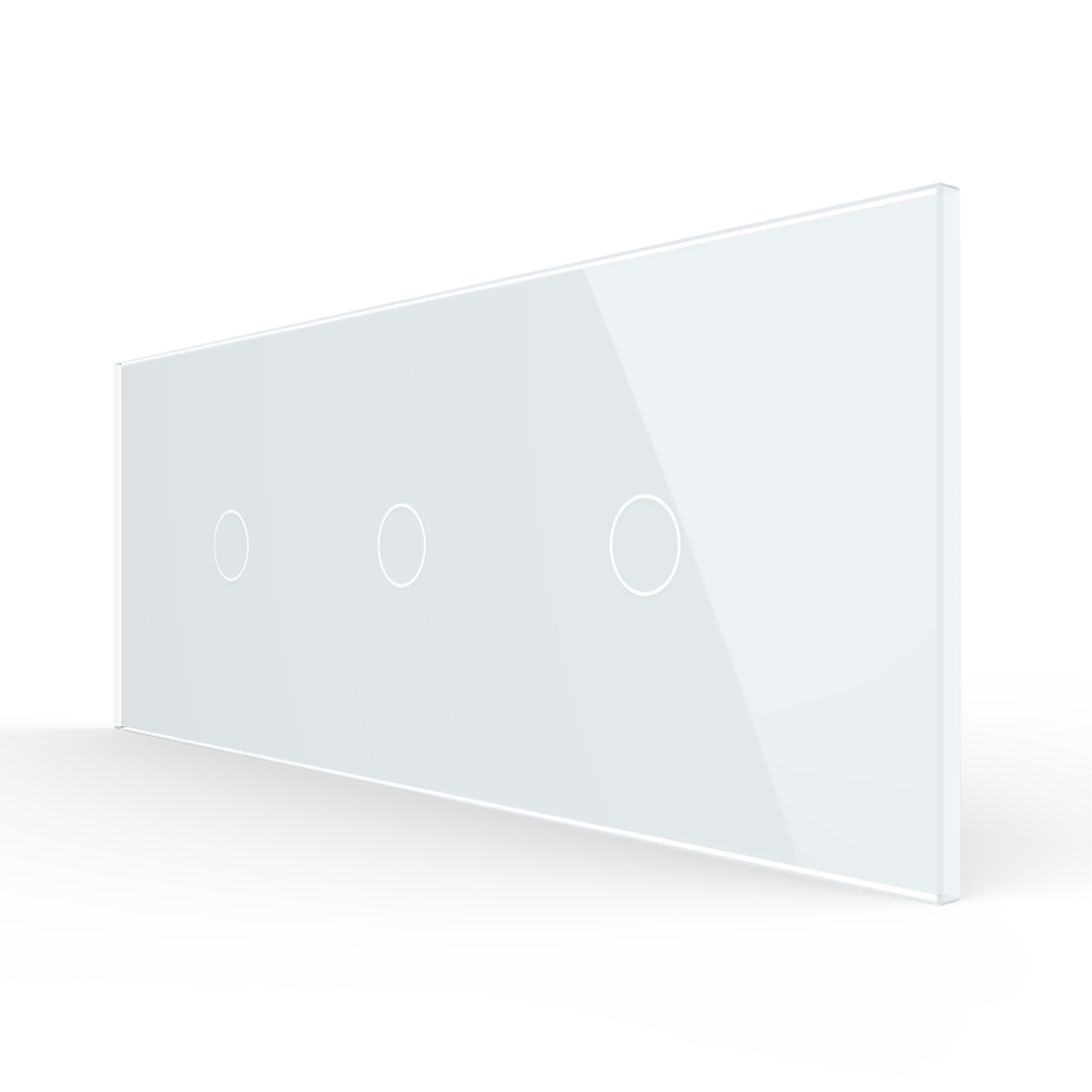 Intrerupator Simplu + Simplu + Simplu cu Touch LIVOLO cu Rama Din Sticla, Standard Italian, 6M, alb