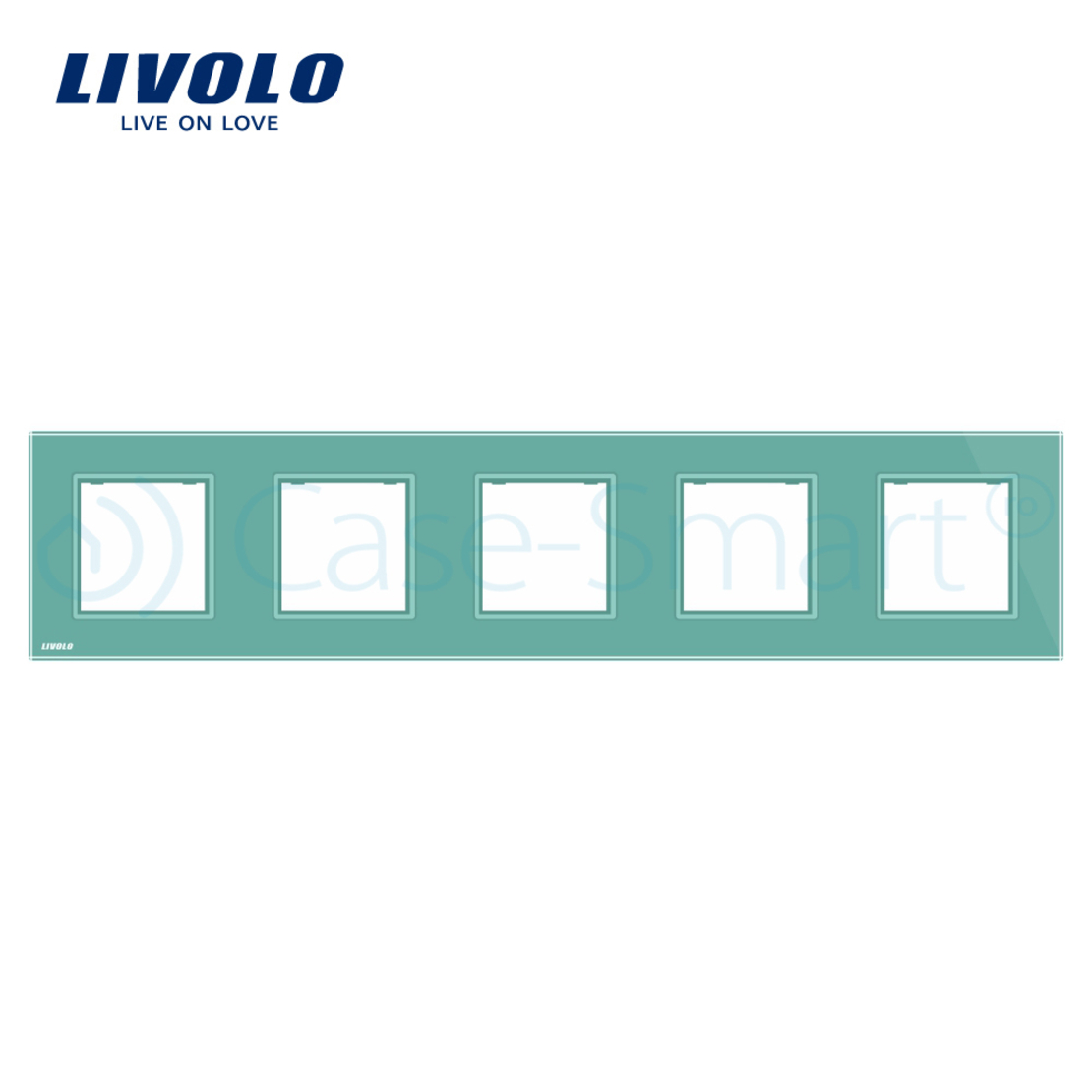 Rama cvintuplu din sticla Livolo, verde