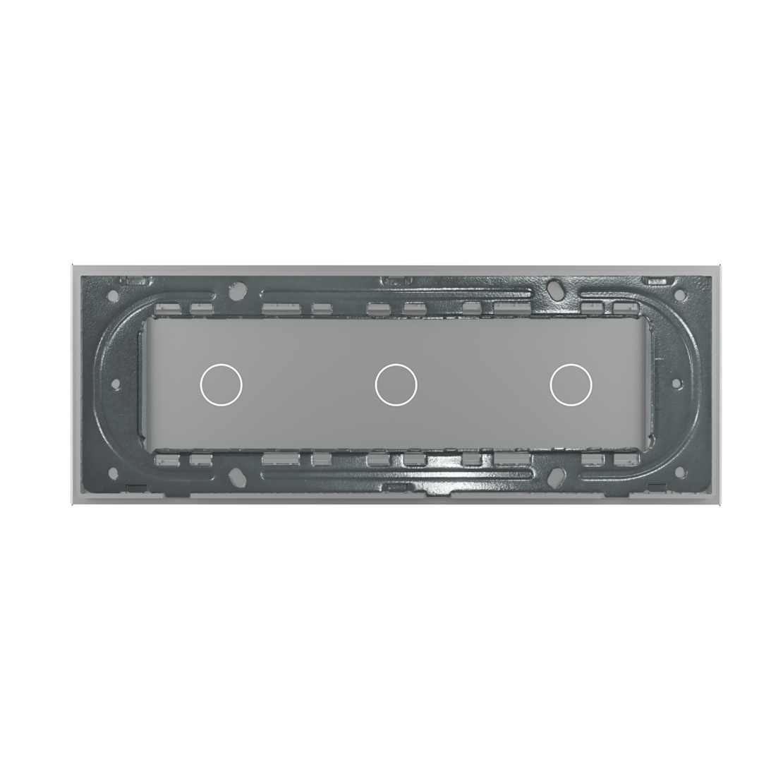 Panou Intrerupator Simplu + Simplu + Simplu cu Touch LIVOLO din Sticla, Standard Italian - 6/7M, gri