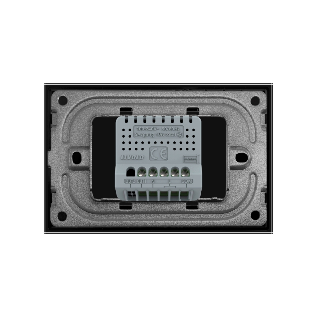 Intrerupator Simplu Cap Scara / Cruce Wi-Fi cu Touch LIVOLO, standard italian – Serie Noua, negru