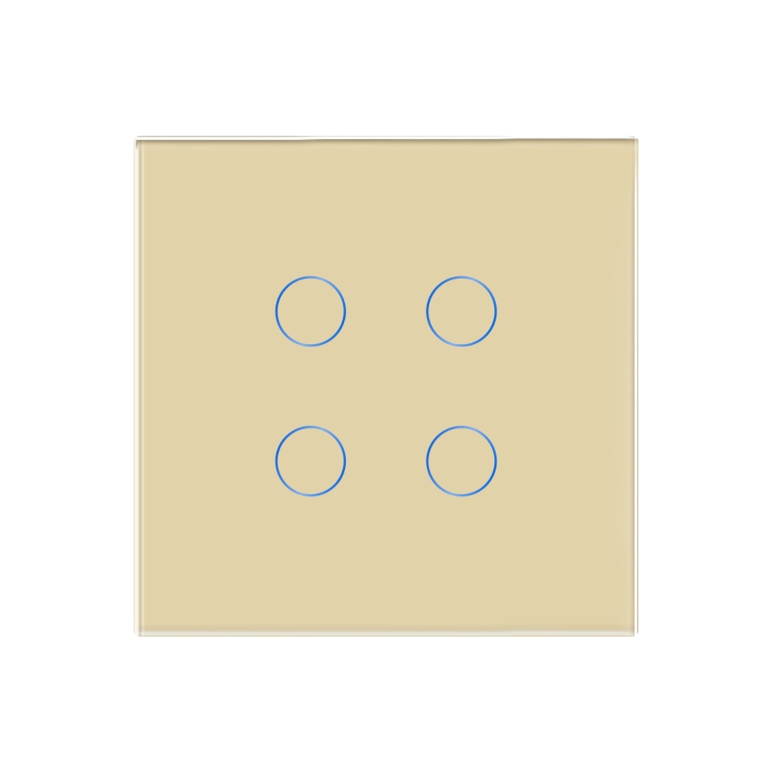 Intrerupator Cvadruplu Wi-Fi + RF433 cu Touch din Sticla LUXION, auriu