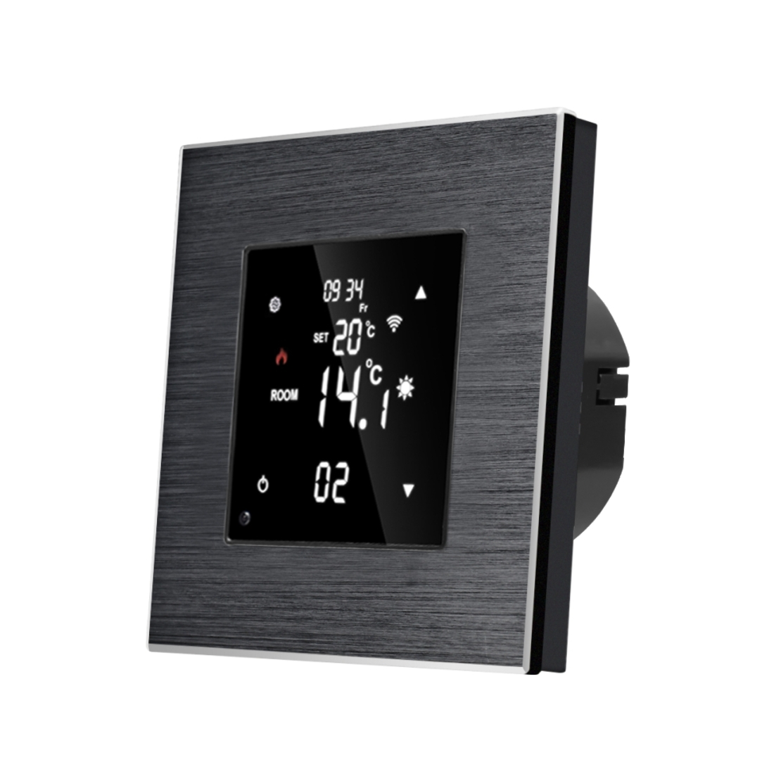 Termostat Wi-Fi pentru incalzirea electrica LUXION cu Rama din Aluminiu, negru
