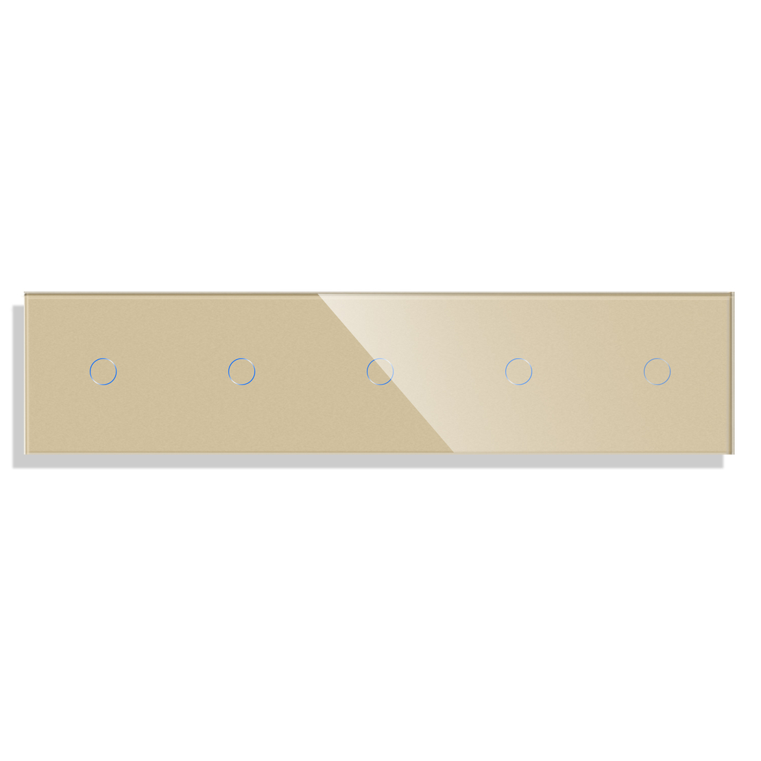 Panou 5 Intrerupatoare Simple cu Touch din Sticla LUXION, auriu