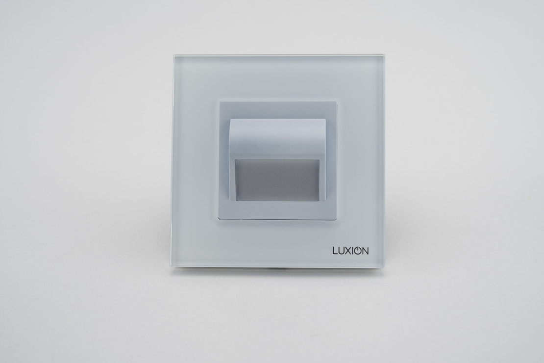 Lampa de Veghe LED cu Lumina Alb - Neutra LUXION cu Rama de Sticla, alb