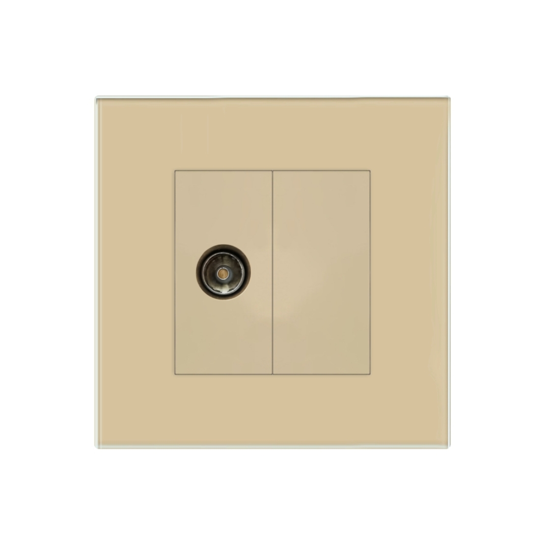 Priza TV cu Rama din Sticla LUXION, auriu