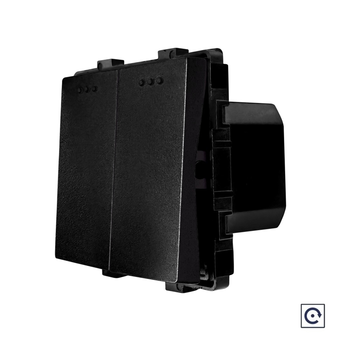 Modul Intrerupator Dublu Mecanic cu Reset / Revenire LUXION, negru