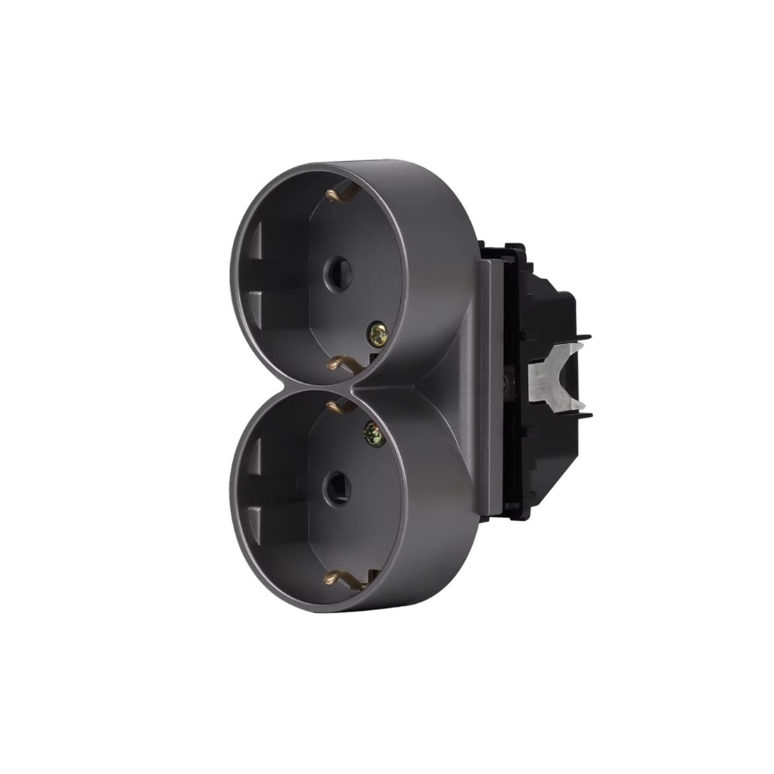 Modul Priza Dubla LUXION Pentru Doza Simpla, gri