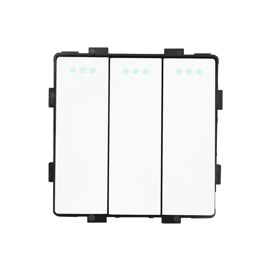 Modul Intrerupator Triplu Cap Scara Mecanic LUXION, alb