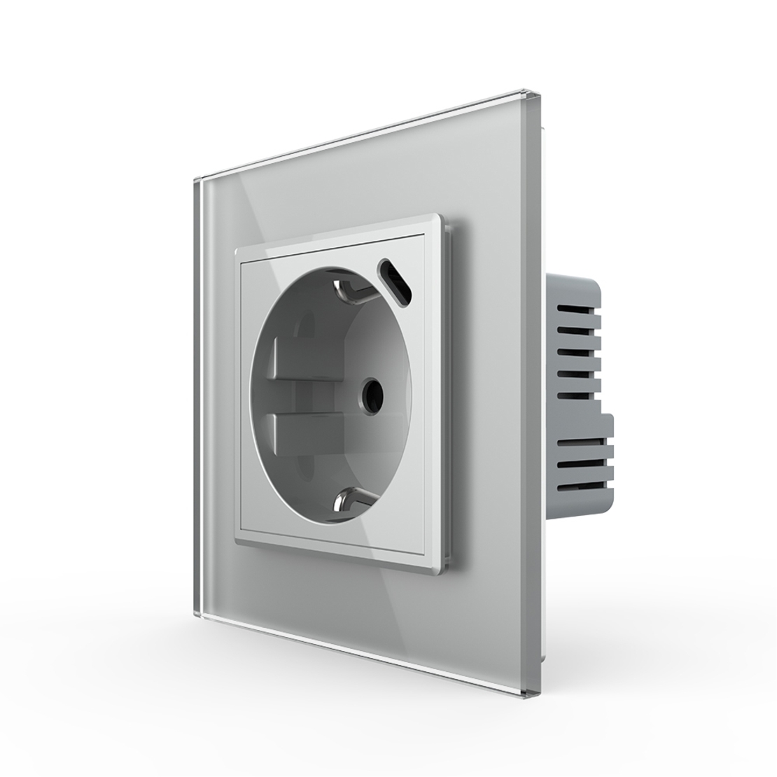 Priza Schuko + USB-C LIVOLO, Standard German - Serie Noua, gri