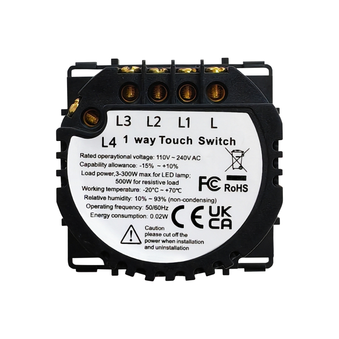 Modul Intrerupator Cvadruplu din Silicon cu Touch LUXION