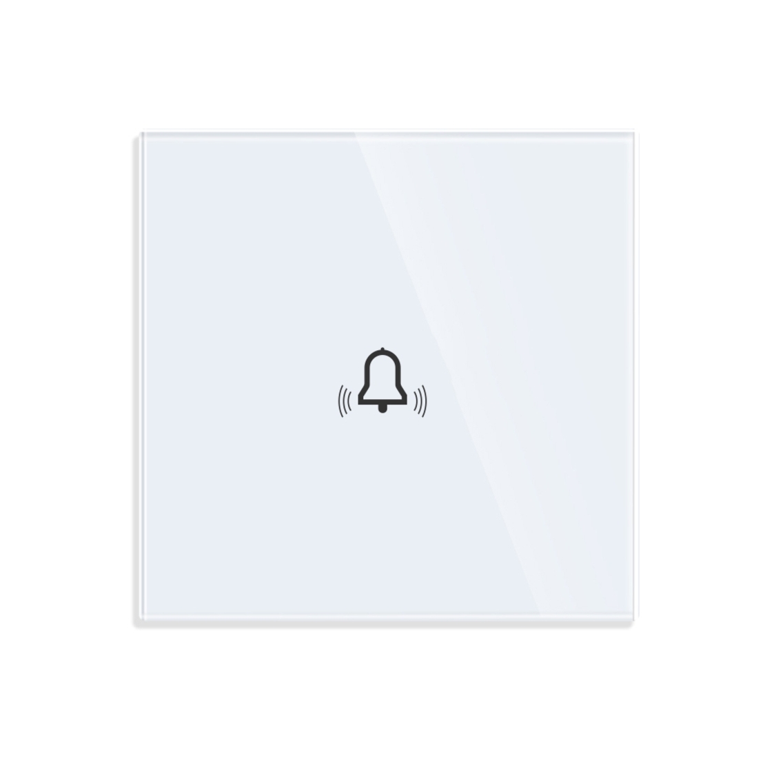 Buton Sonerie cu Touch, cu Revenire, din Sticla LUXION, alb