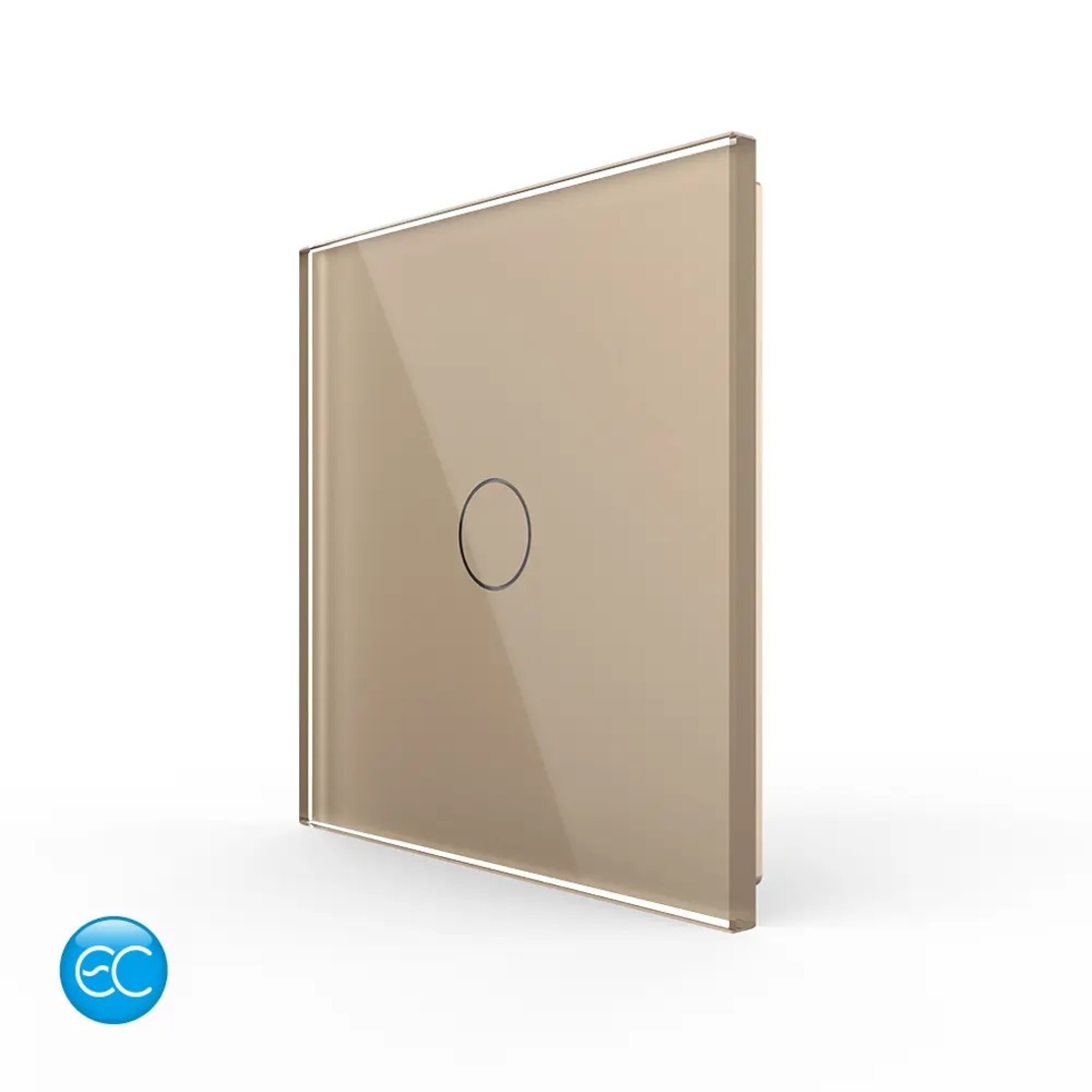Telecomanda EC Tip Panou Simplu cu Touch LIVOLO din Sticla Securizata, auriu