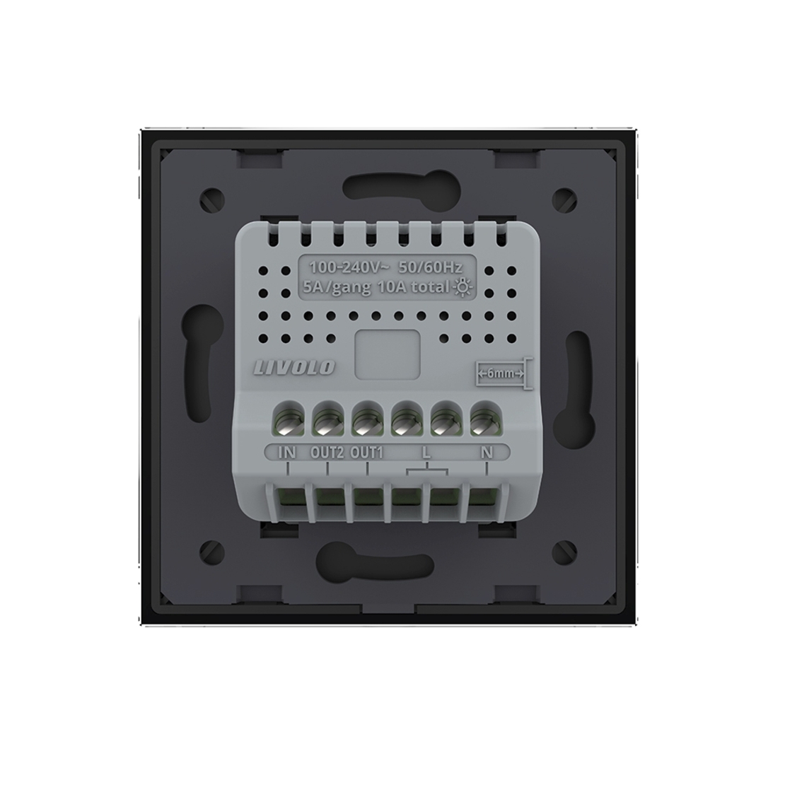 Intrerupator Dublu cu Reset si Contact Uscat LIVOLO - Serie Noua, negru