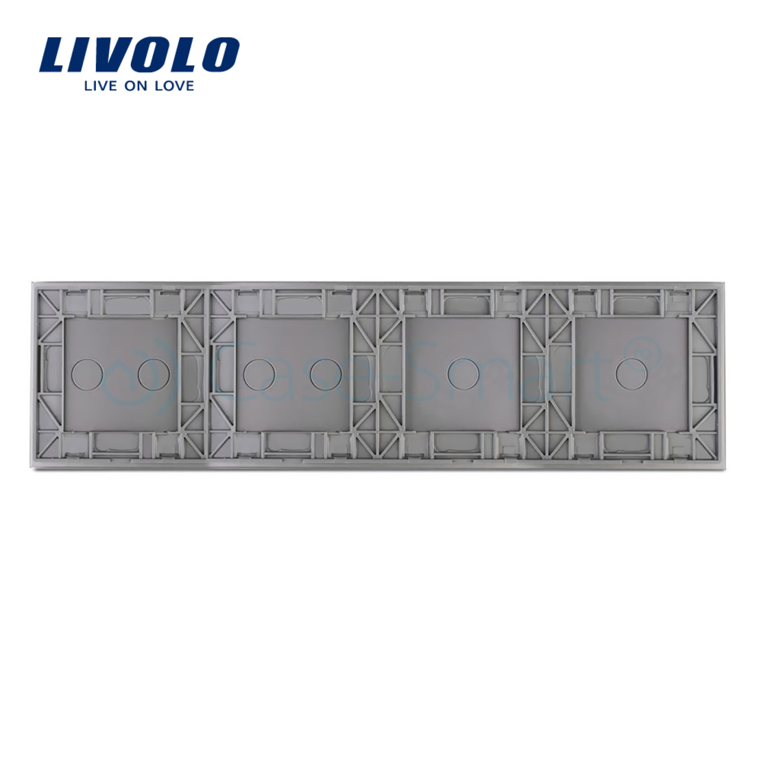Panou intrerupator simplu+simplu+dublu+dublu cu touch LIVOLO din sticla, gri
