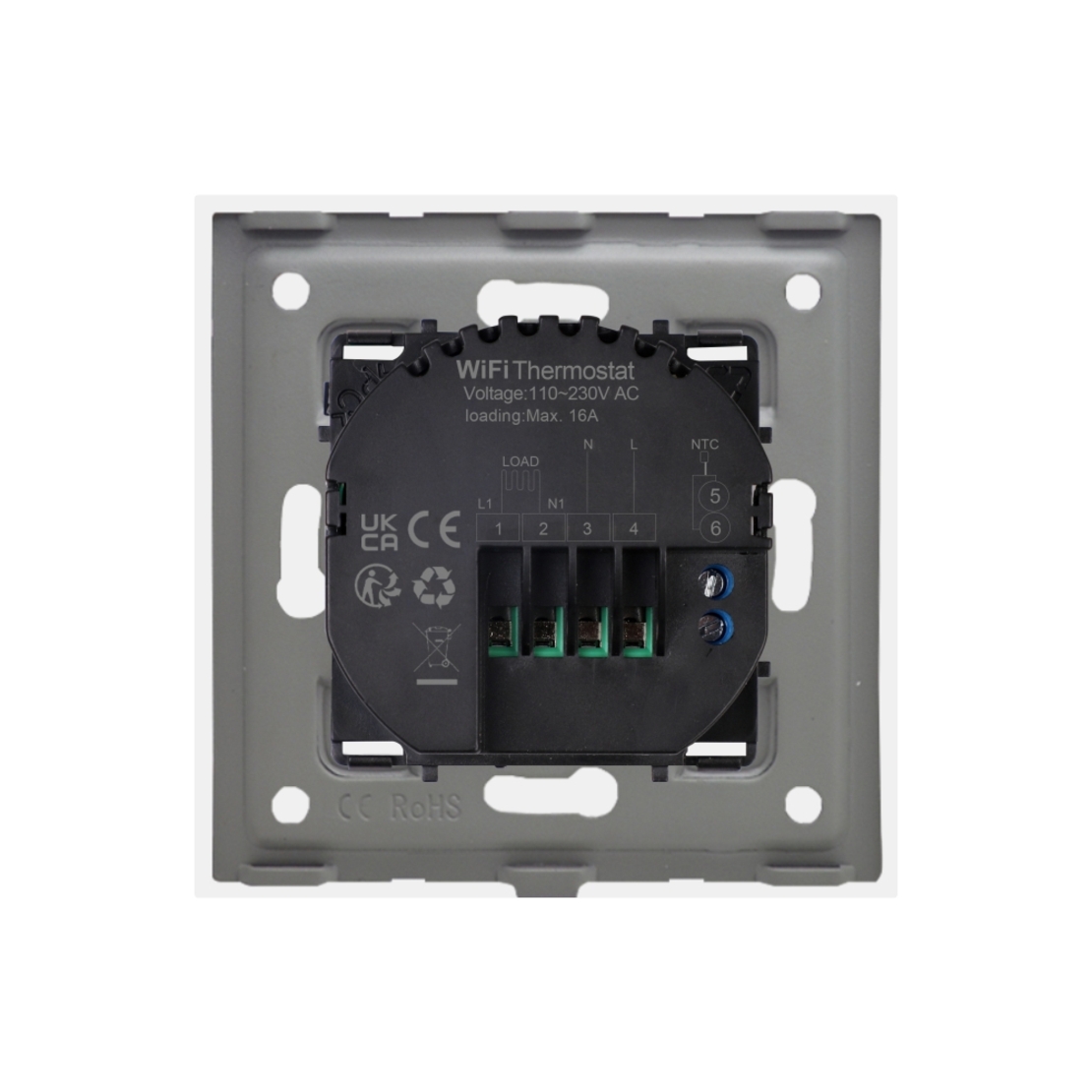 Termostat Wi-Fi pentru incalzirea electrica LUXION cu Rama din Sticla, auriu