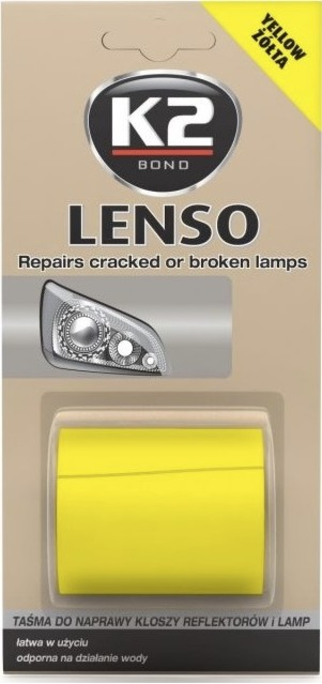 LENSO Galben - Banda reparat lampi auto - galbena