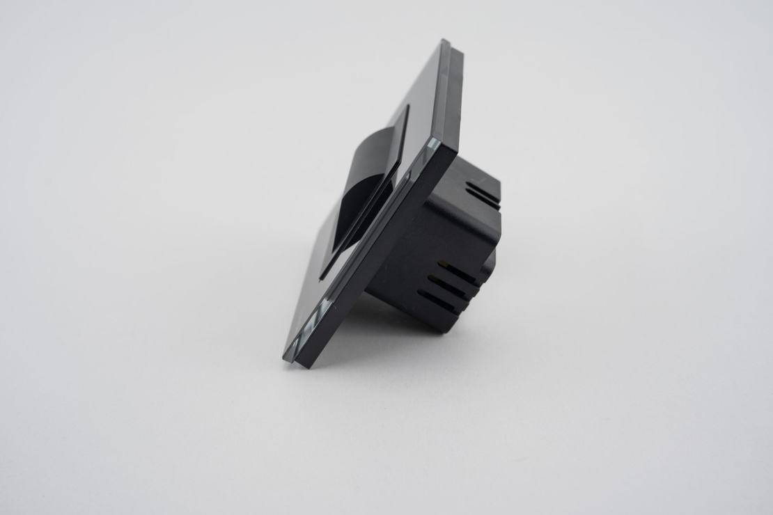 Lampa de Veghe LED cu Lumina Alb - Neutra LUXION cu Rama de Sticla, negru