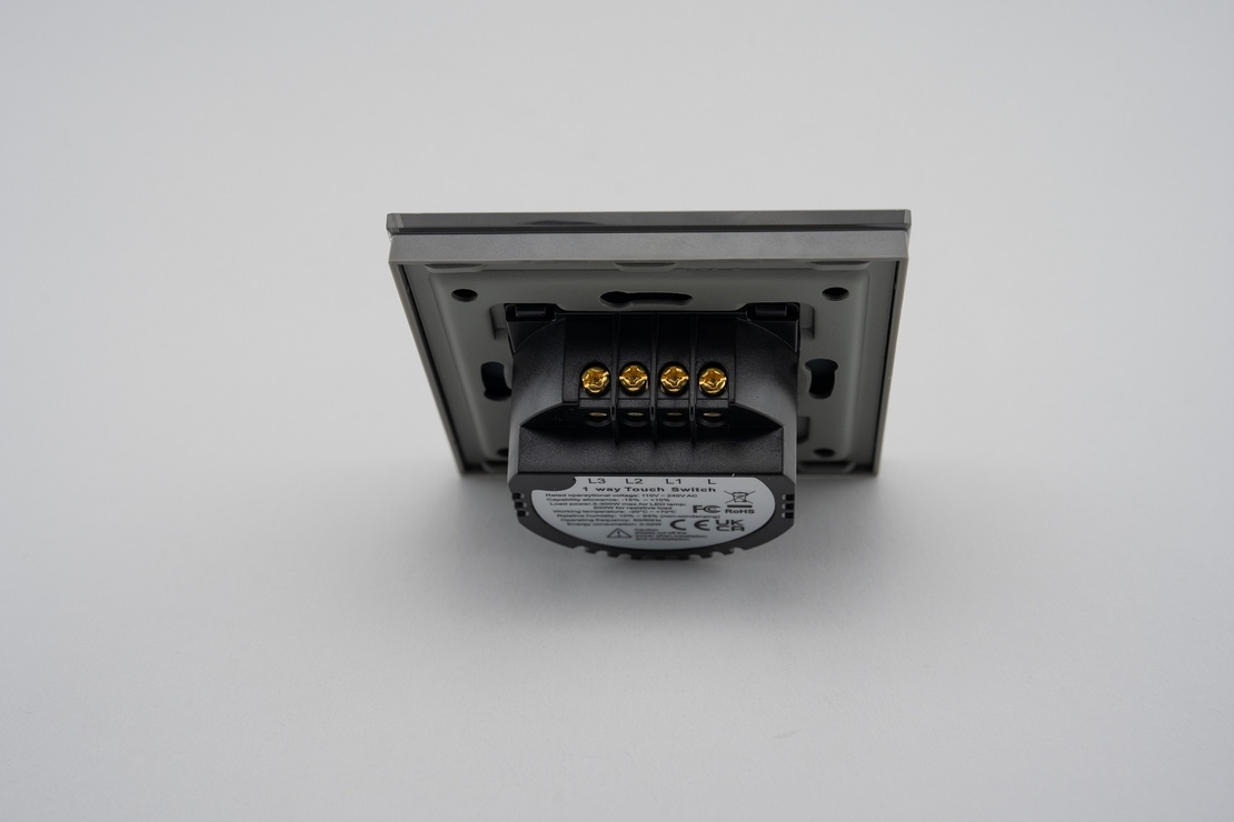 Intrerupator Triplu cu Touch din Sticla LUXION, gri