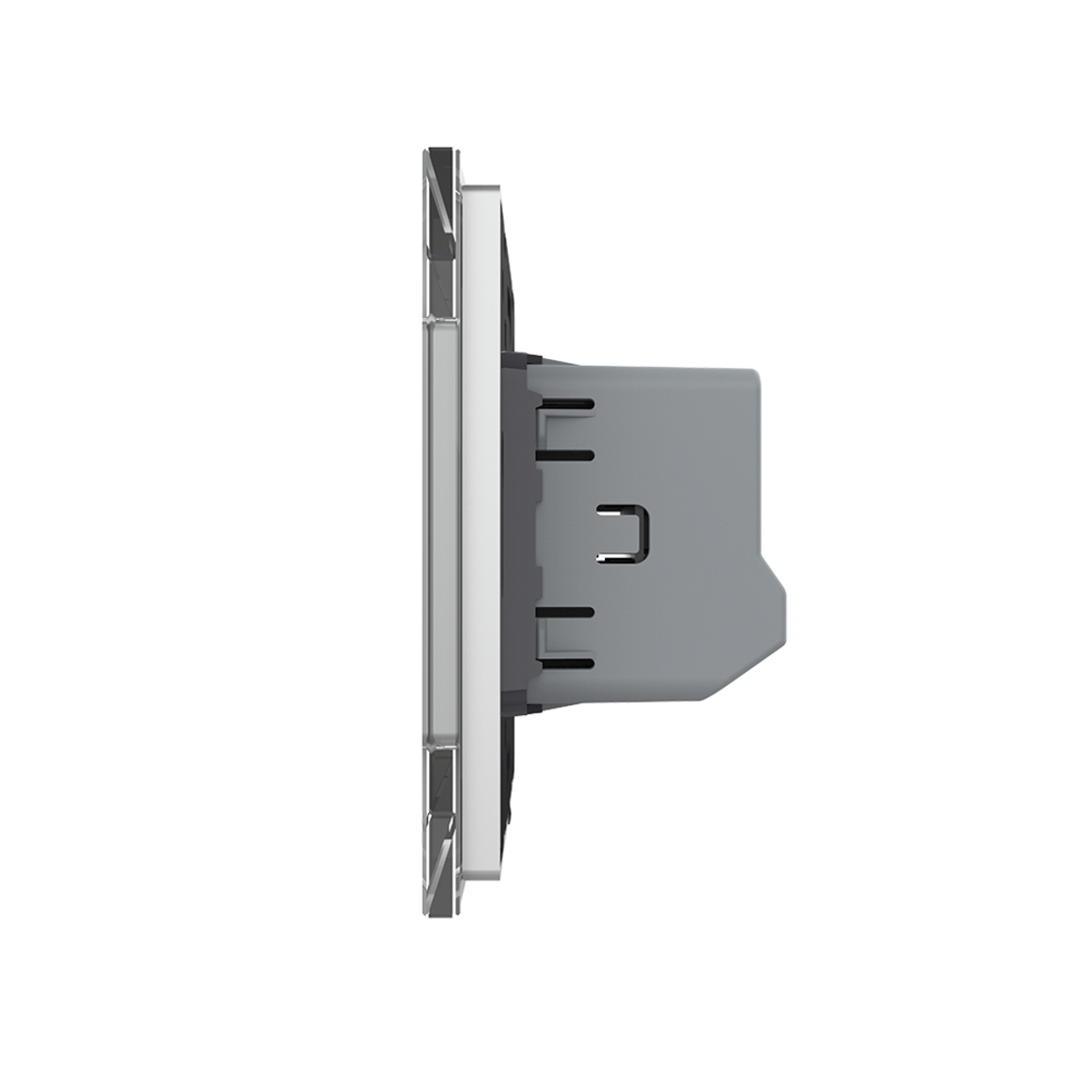 Intrerupator Simplu cu Touch LIVOLO cu Rama din Sticla - Protocol ZigBee EC, gri