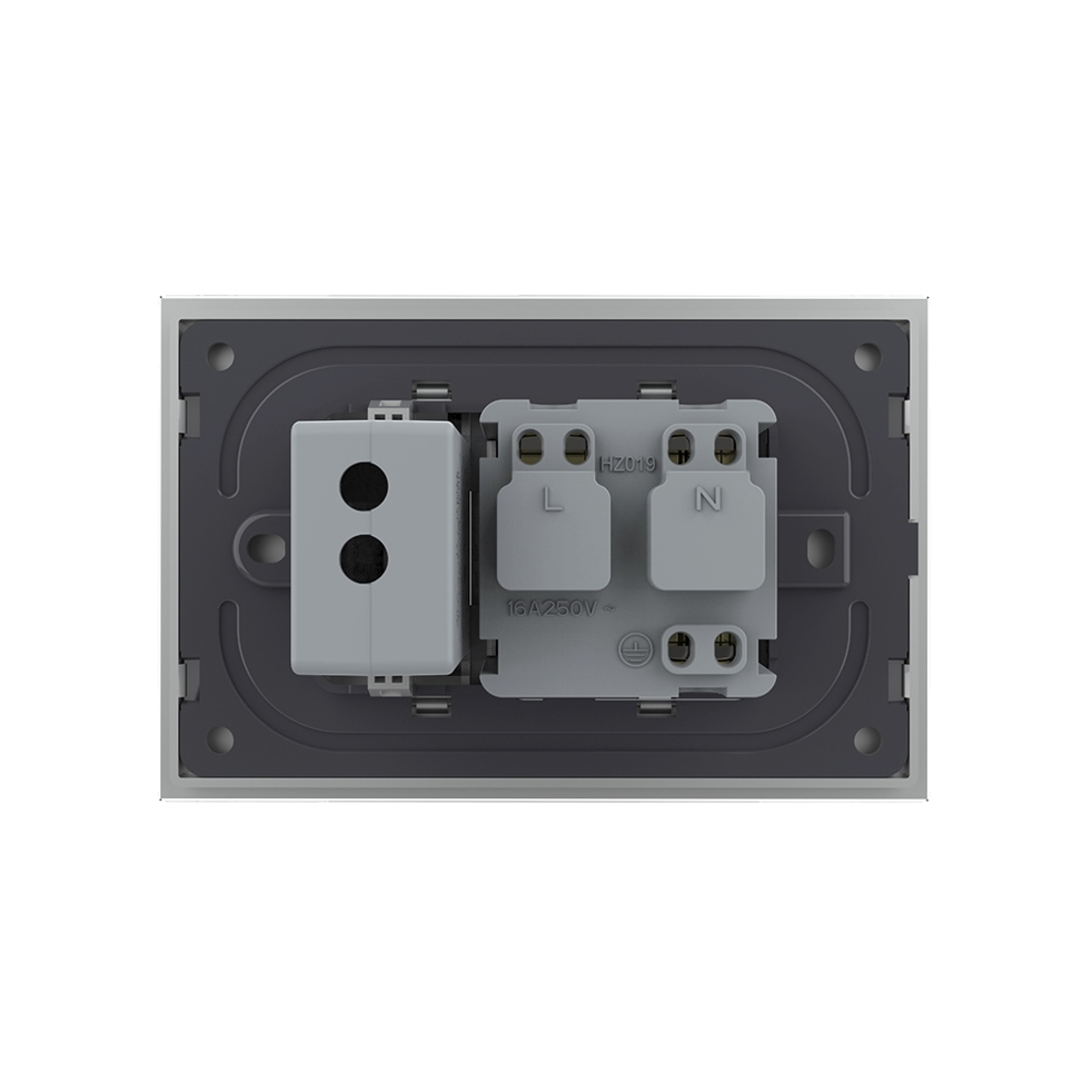 Priza simpla cu USB Livolo standard italian, gri