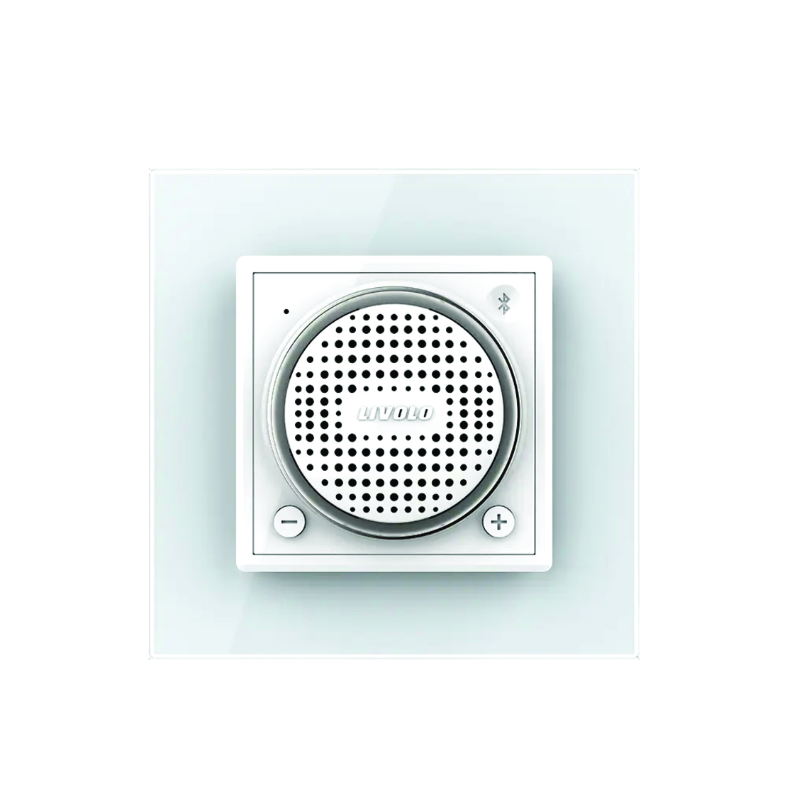 Boxa Bluetooth Livolo cu Rama din Sticla, alb