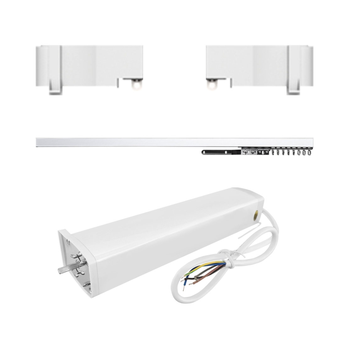 Set Motor LUXION + Sina Draperie cu Deschiere Tip Cortina, Lungime 4M, Control Telefon