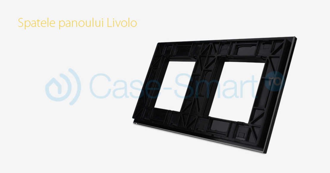 Rama priza dubla Livolo din sticla, negru