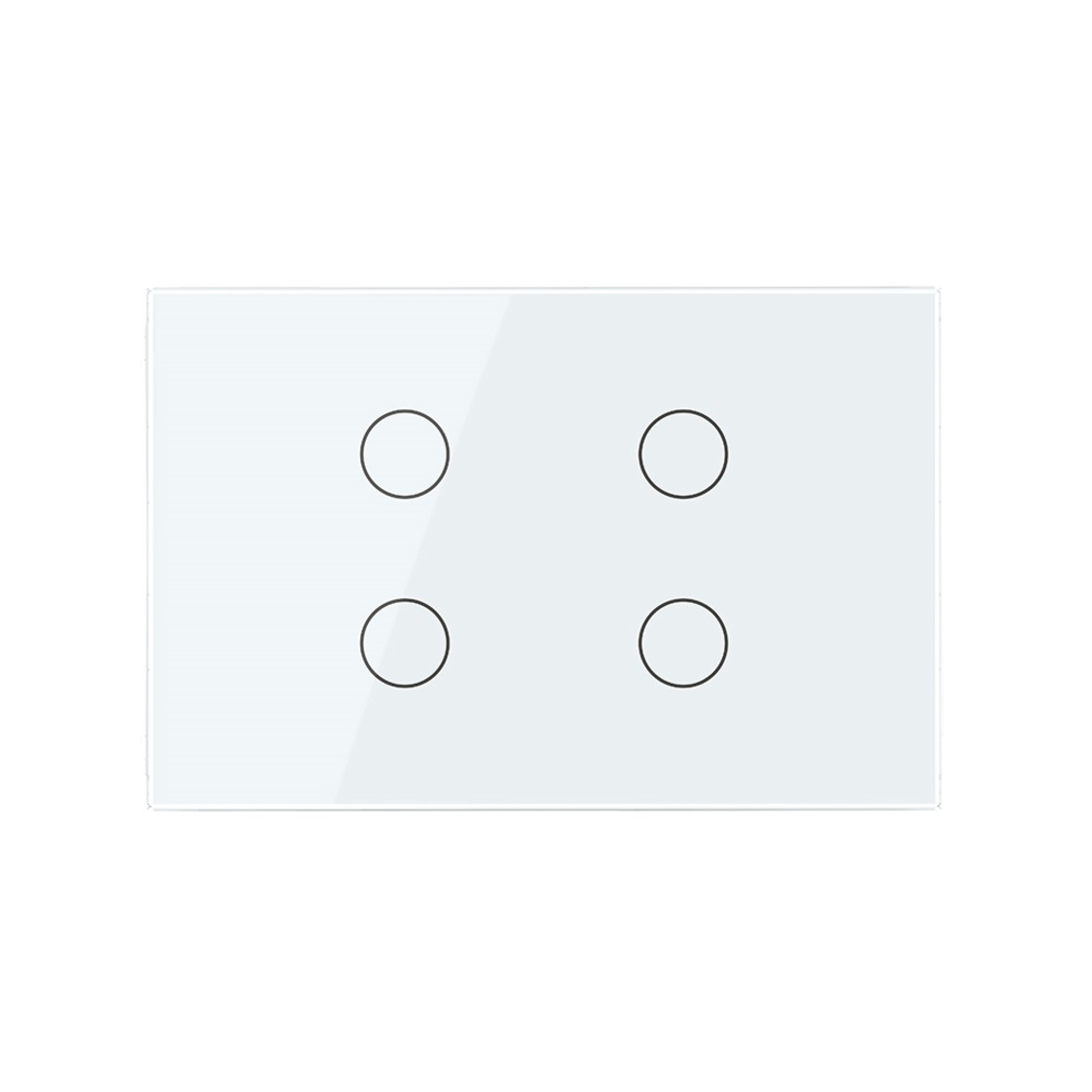 Intrerupator cvadruplu cap scara / cruce cu touch Livolo din sticla, standard Italian - Serie noua, alb