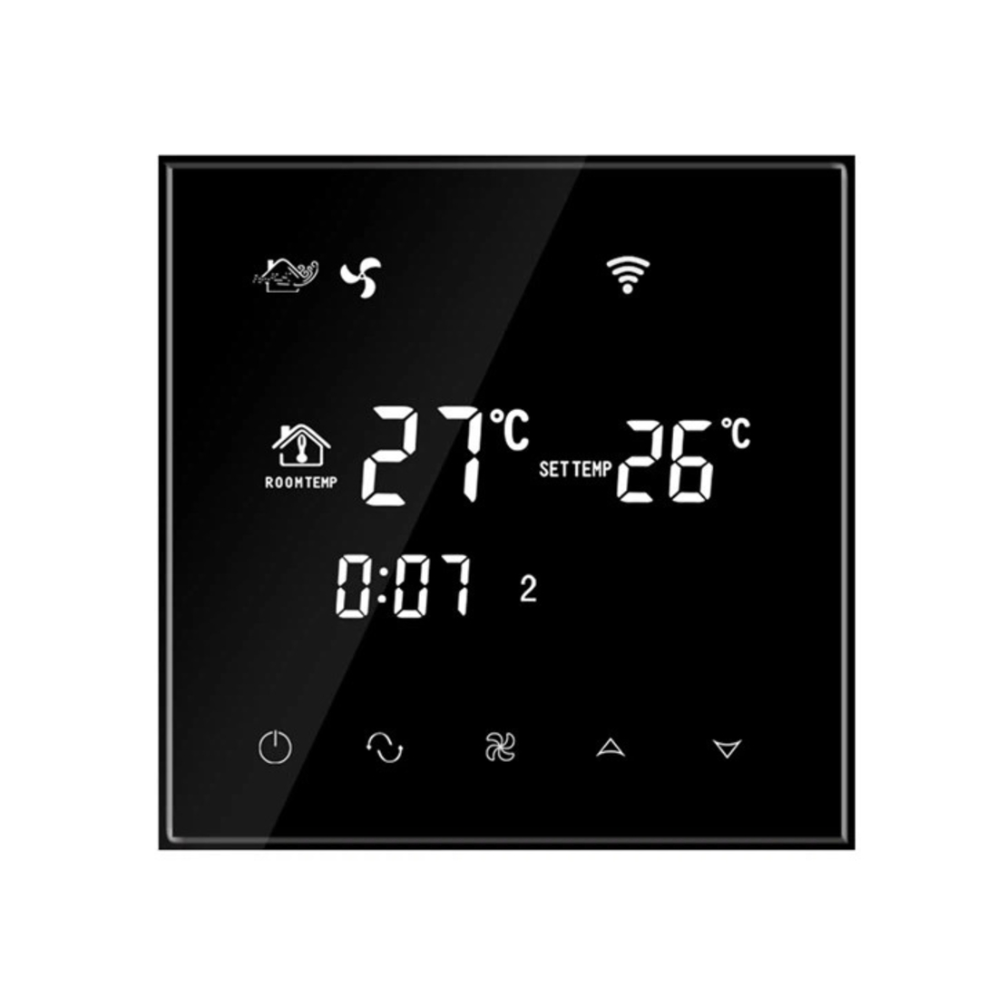 Termostat cu fir pentru aer conditionat BeOk TGT70WIFI-AC4, Compatibil cu sisteme HVAC, Aplicatia Smart Life