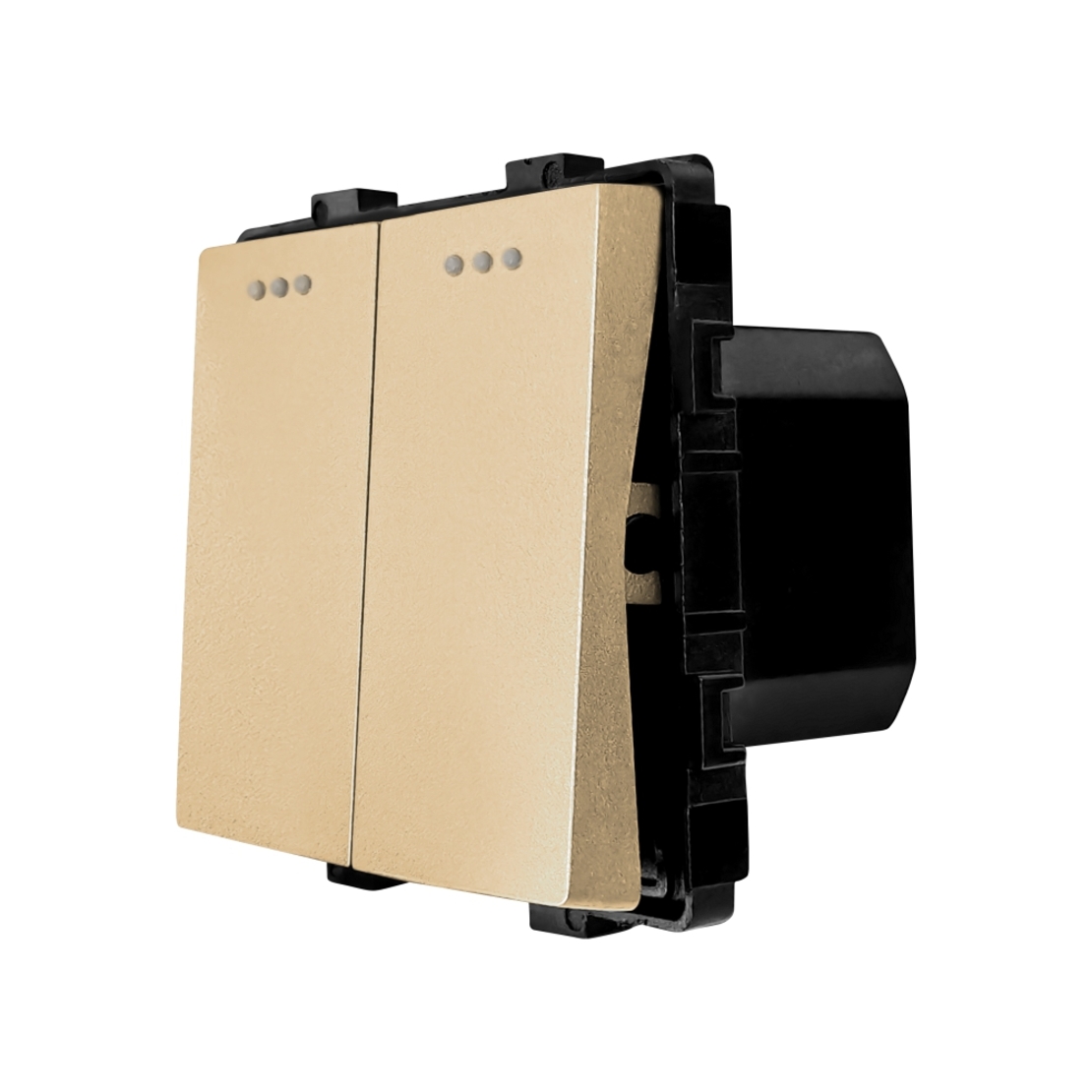 Modul Intrerupator Dublu Mecanic LUXION, auriu