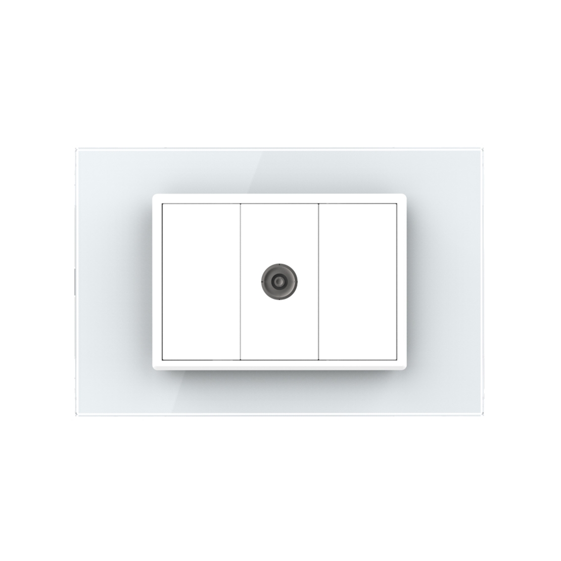 Priza Simpla TV Livolo cu Rama din Sticla - Serie Noua, alb