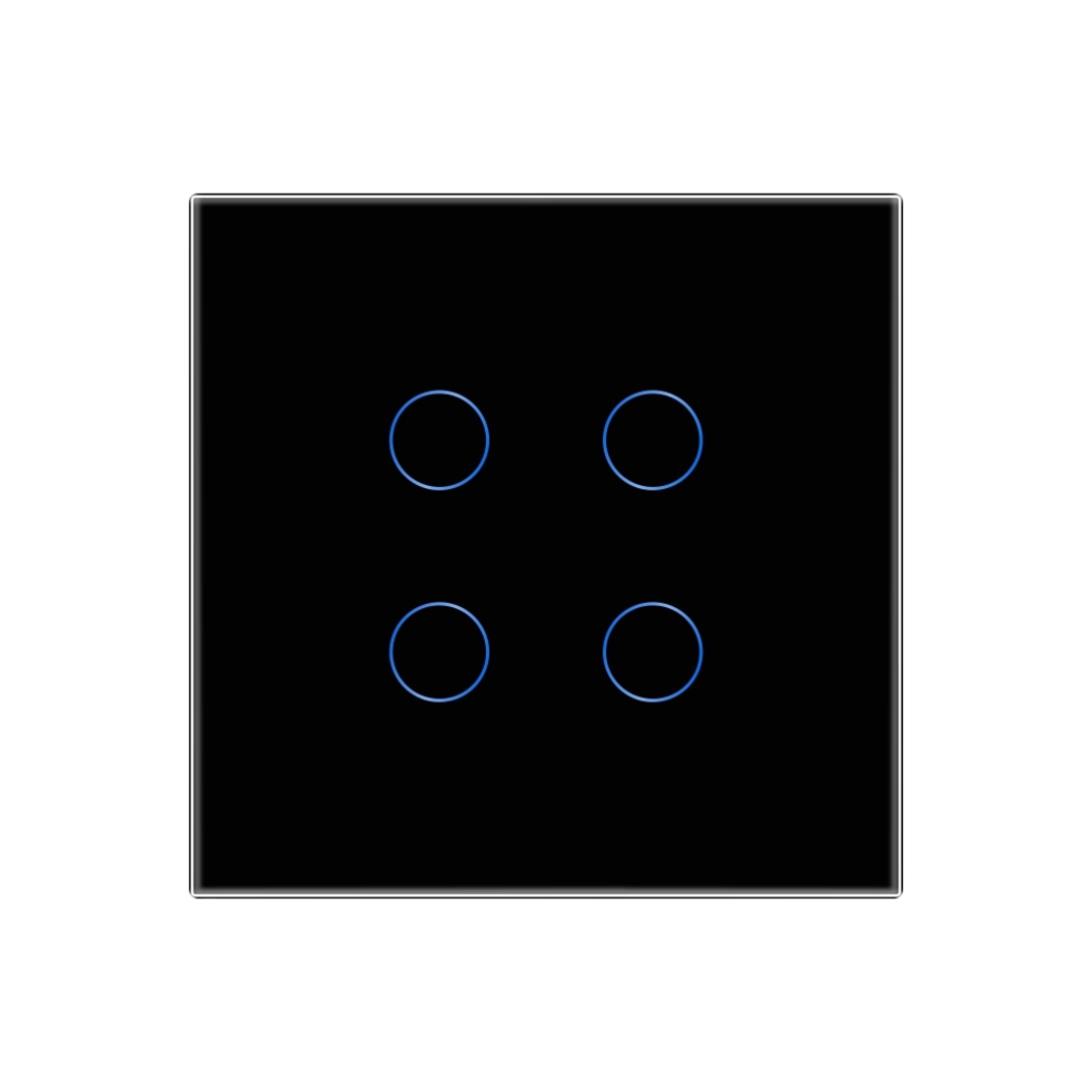 Intrerupator Cvadruplu Wi-Fi + RF433 cu Touch din Sticla LUXION, negru