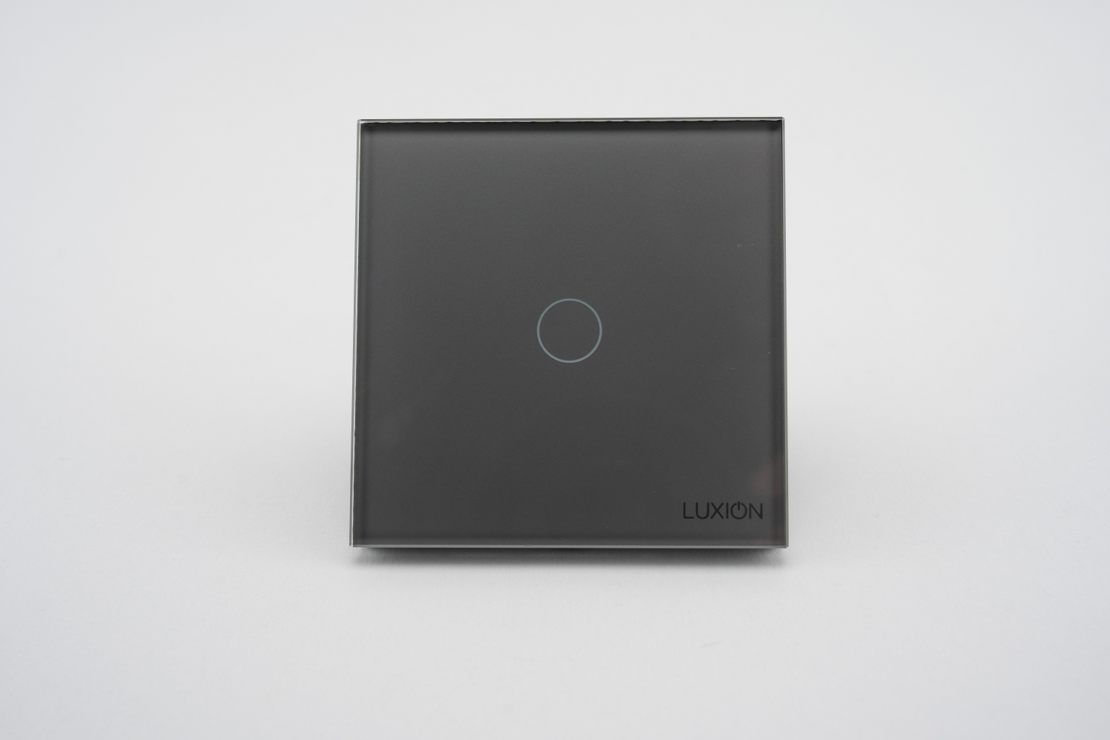 Intrerupator Simplu cu Touch din Sticla LUXION, 500W, gri