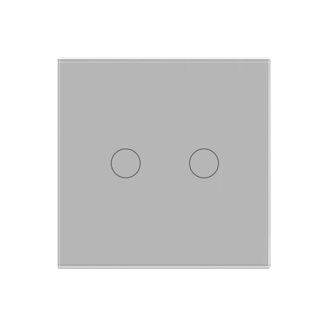 Intrerupator Dublu Wi-Fi + RF433 cu Touch din Sticla LUXION, gri