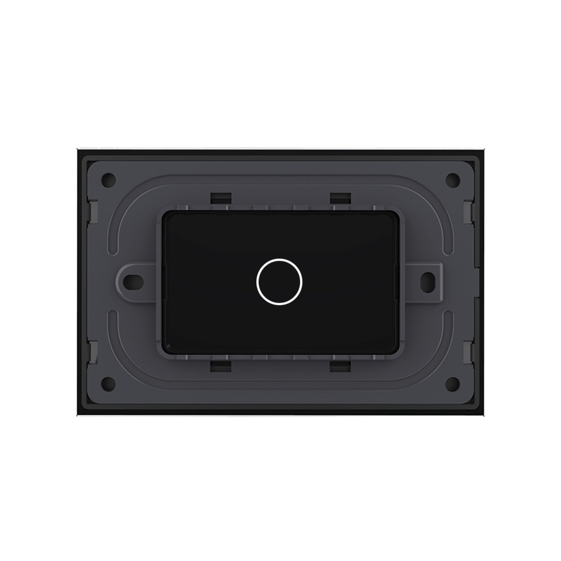 Panou intrerupator simplu cu touch Livolo din sticla, standard Italian - Serie noua, negru