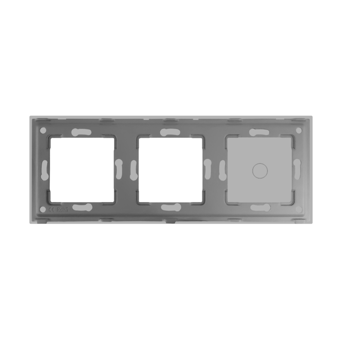 Panou Intrerupator Simplu cu Touch si 2 Prize Din Sticla LUXION, gri