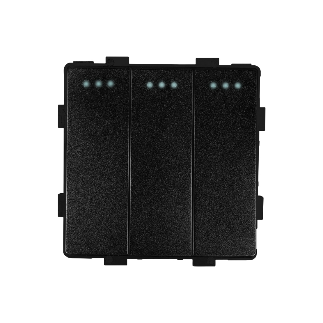 Modul Intrerupator Triplu Cap Scara Mecanic LUXION, negru