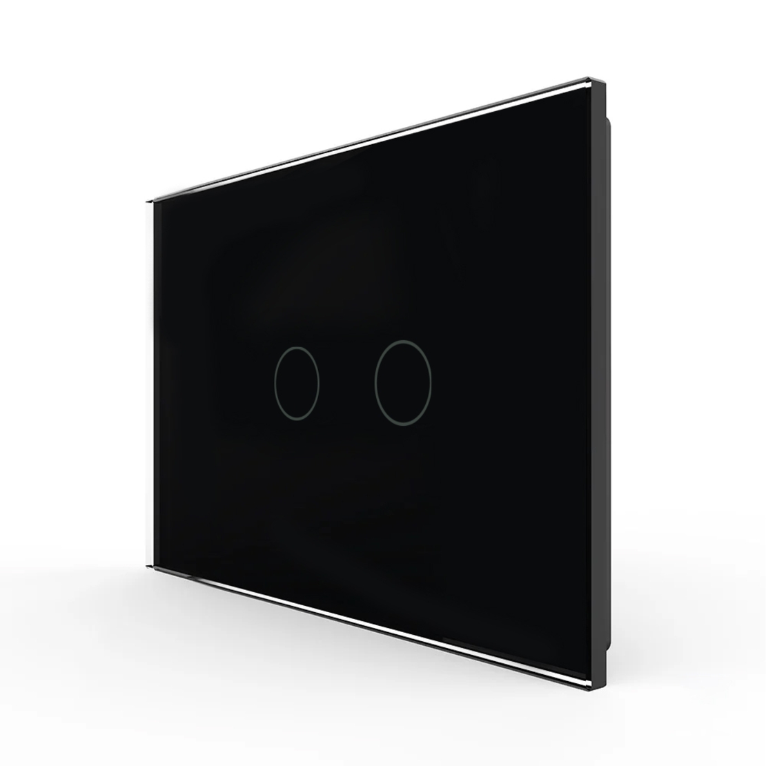Panou Intrerupator Dublu cu Touch LIVOLO Din Sticla, Standard Italian, negru