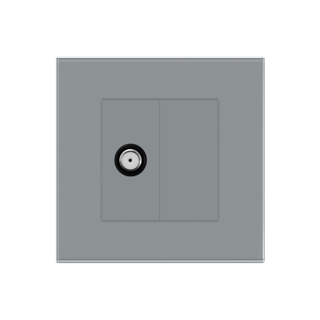 Priza TV Satelit cu Rama din Sticla LUXION, gri