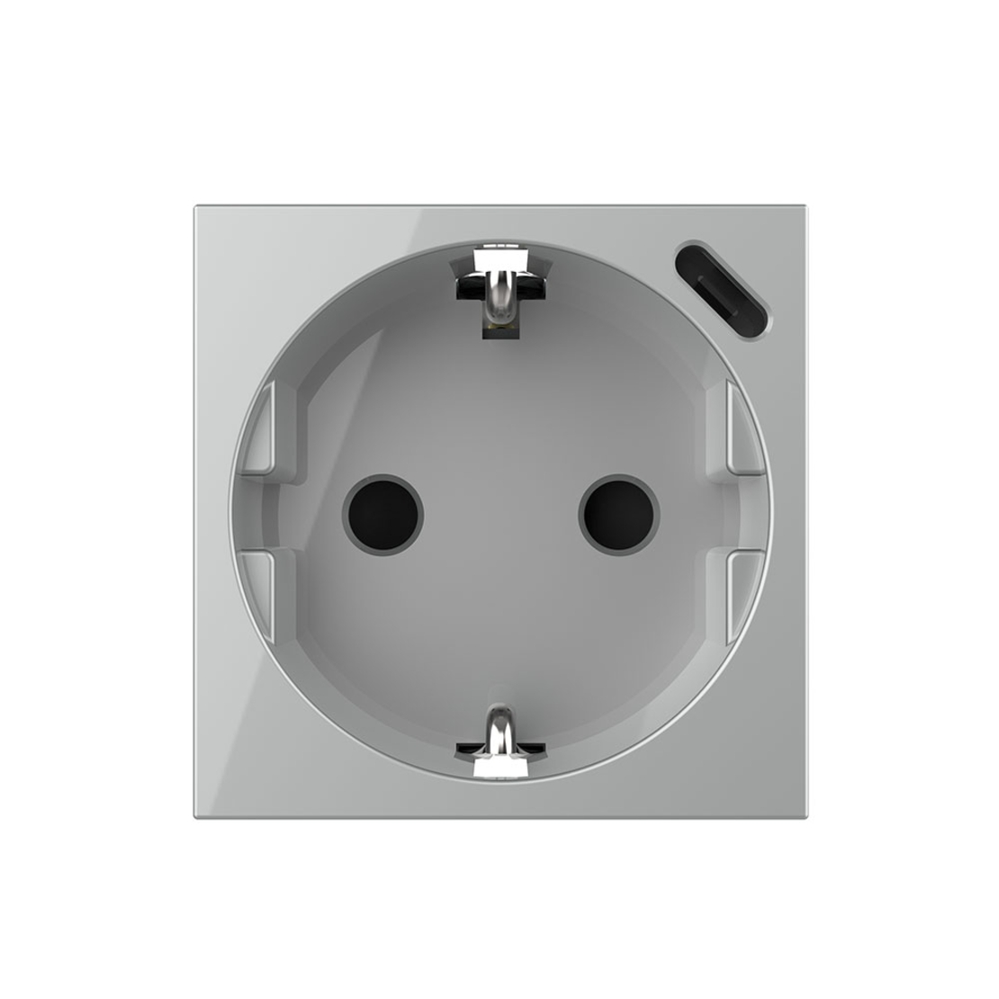 Modul Priza Schuko + USB-C LIVOLO, Standard German - Serie Noua, gri