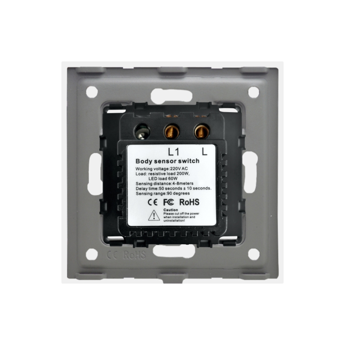 Senzor de Miscare PIR LUXION cu Rama din Sticla, auriu