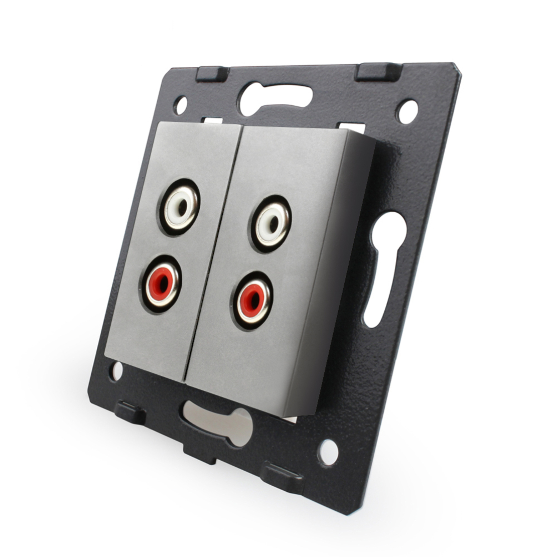 Priza dubla audio Livolo, gri