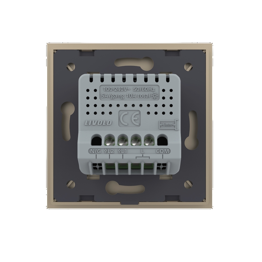 Intrerupator Dublu cu Revenire, Contact Uscat si 12/24V cu Touch LIVOLO – Serie Noua, auriu