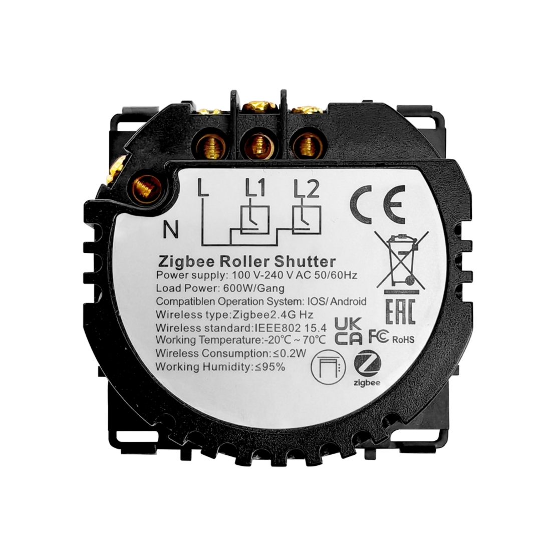 Modul Intrerupator Rulouri cu Touch LUXION, Protocol Zigbee Tuya