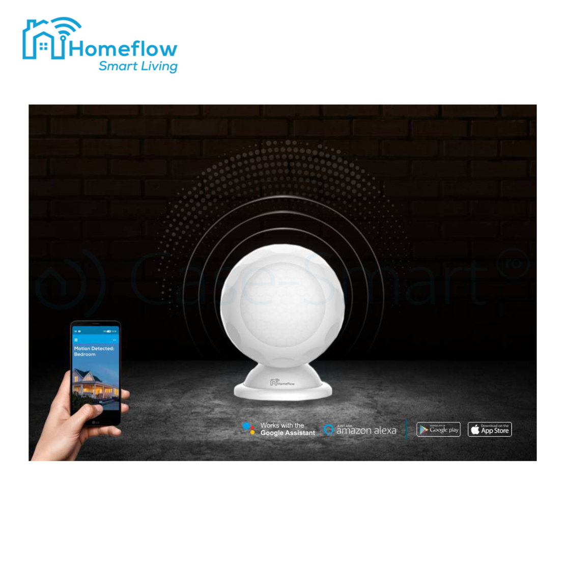 Senzor de miscare Wireless Homeflow S-2002, Notificari, Creare scene de functionare