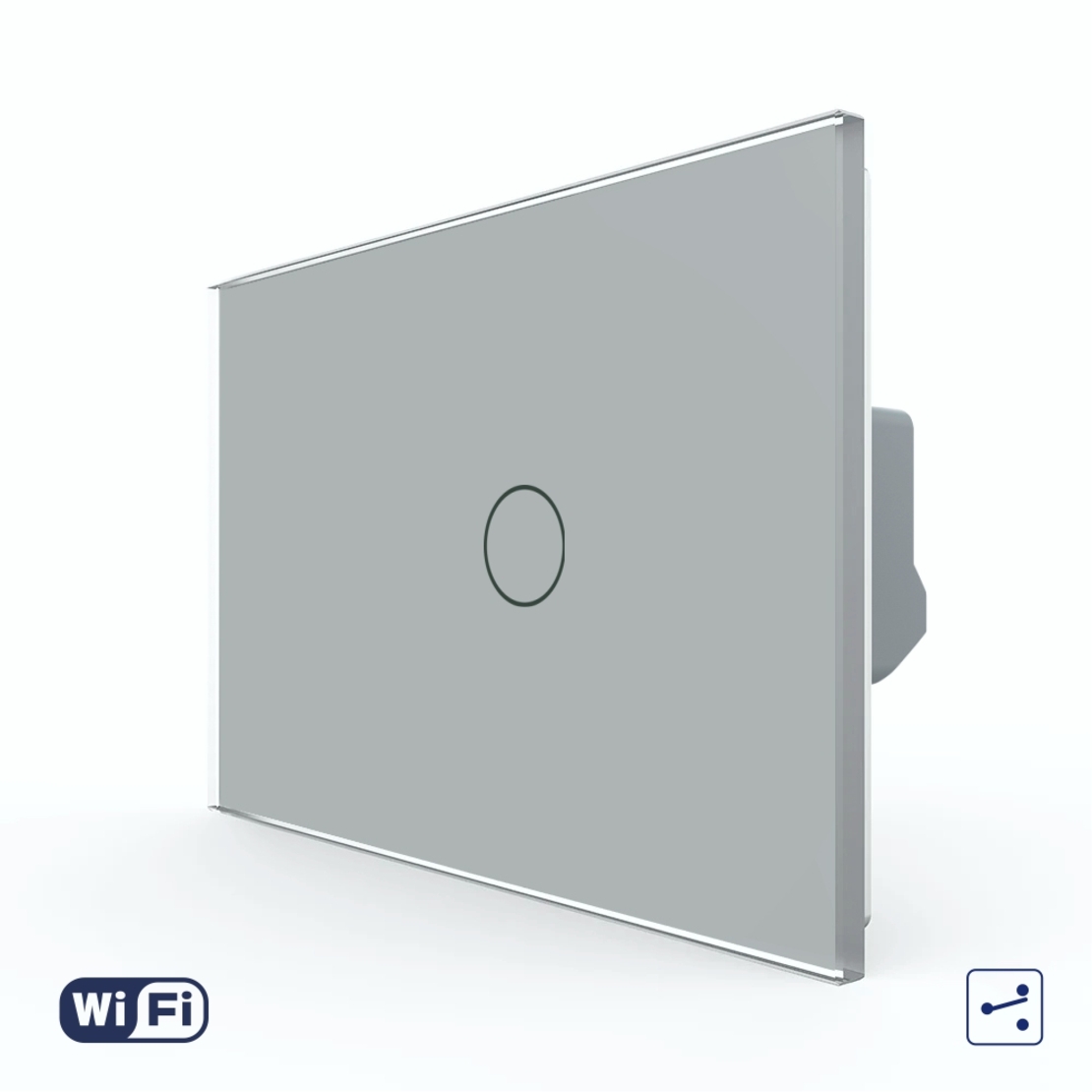 Intrerupator Simplu Cap Scara / Cruce Wi-Fi cu Touch LIVOLO, standard italian – Serie Noua, gri