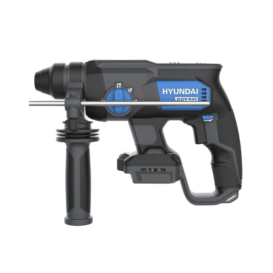 Ciocan rotopercutor cu acumulator 20V Hyundai RH20X-20, SDS plus, motor fara perii, energie de impact 2J, 4 functii, livrat fara acumulator si incarcator