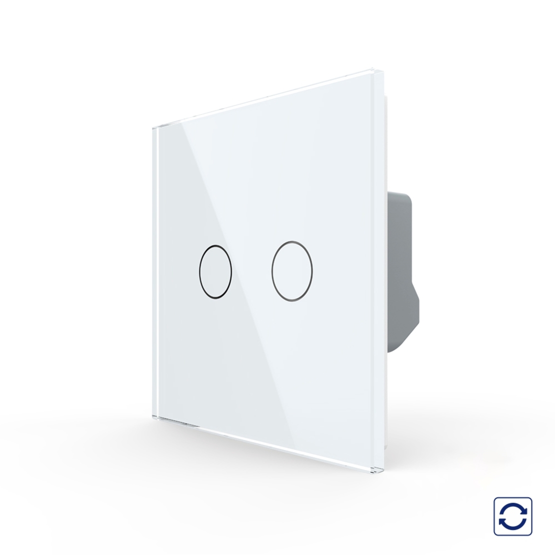 Intrerupator Dublu cu Revenire / Reset cu Touch LIVOLO - Serie Noua, alb