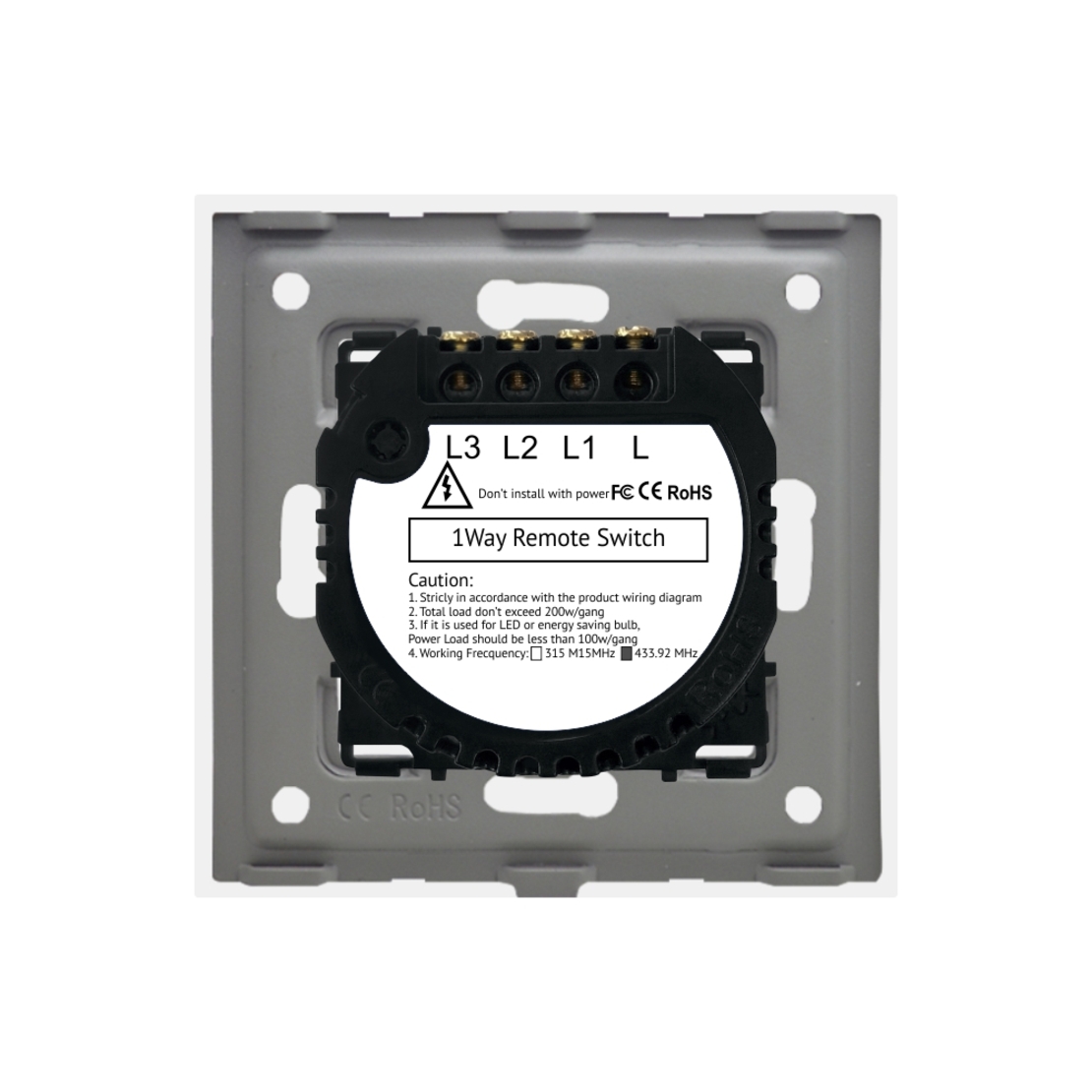 Intrerupator Triplu RF433 cu Touch din Sticla LUXION, auriu