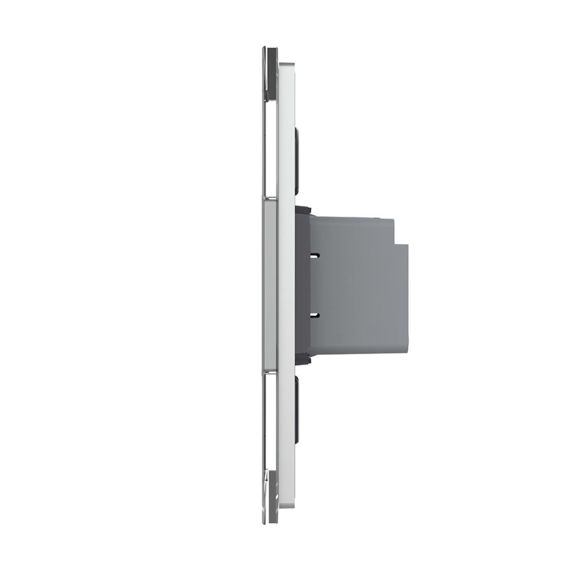 Intrerupator Simplu Cap Scara / Cruce cu Touch Livolo cu Rama Din Sticla 1M, Zigbee EC - Serie Noua, gri